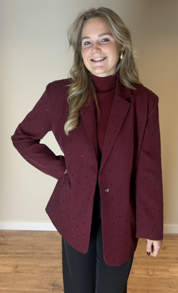 Evy Strass Blazer Bordeaux