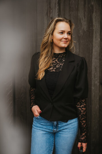 Puff Sleeve Blazer Black