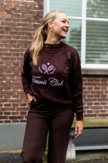 Sweater tennis - bruin