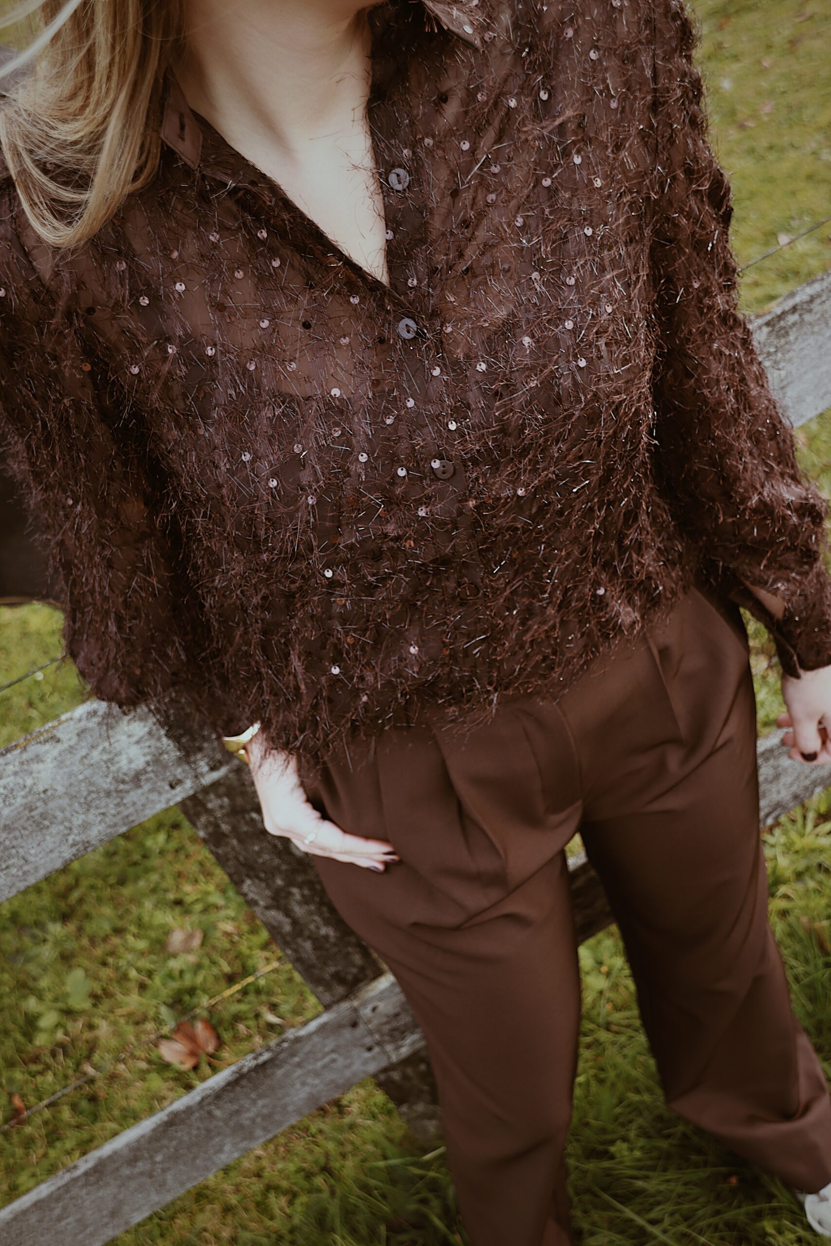 Glitter Blouse Bruin Katy